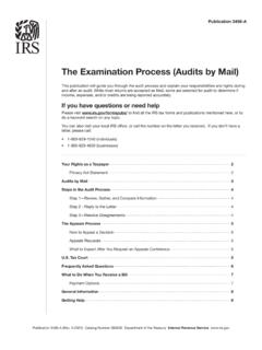 The Examination Process (Audits by Mail) - IRS tax forms