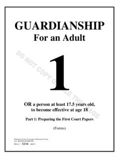 GUARDIANSHIP For an Adult 1 OR a person at least 17.5 ...