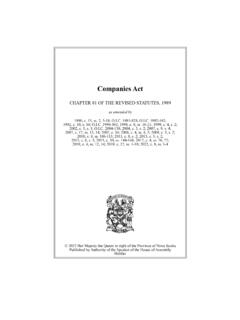 Companies Act - Nova Scotia Legislature