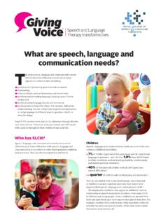 What are speech, language and communication needs?