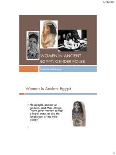Women in ancient Egypt: Gender Roles