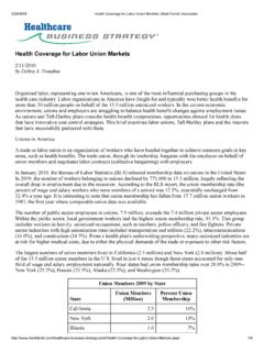 Health Coverage for Labor Union Markets - …