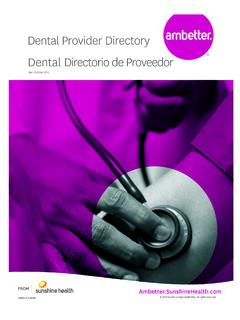 Dental Provider Directory Dental Directorio de Proveedor