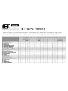 Journals IET Journal Indexing - IET Digital Library: Home Page
