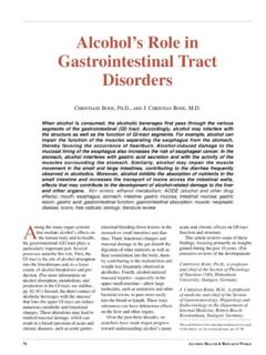 Alcohol’s Role in Gastrointestinal Tract Disorders