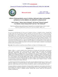 Research Article ISSN : 0975-7384 CODEN(USA) : JCPRC5