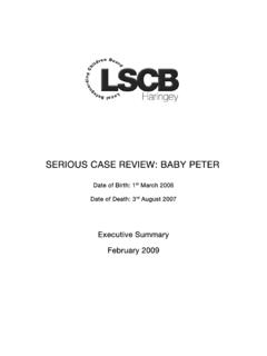 SERIOUS CASE REVIEW: BABY PETER - Haringey LSCB