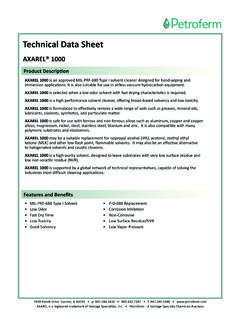 Technical Data Sheet - Petroferm Cleaning Products