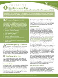 FQHC Requirements for Medicare Transitional Care ...