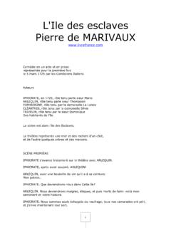 L'Ile des esclaves Pierre de MARIVAUX - Livrefrance.com