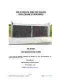 SOLID WASTE AND RECYCLING ENCLOSURE STANDARDS