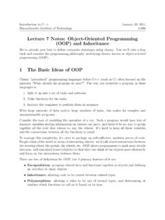 Lecture 7 Notes: Object-Oriented Programming (OOP) and ...