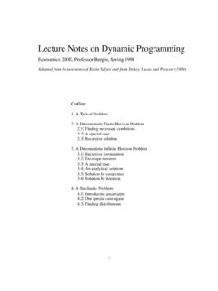 Lecture Notes on Dynamic Programming