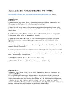 Alabama Code - Title 32: MOTOR VEHICLES AND TRAFFIC