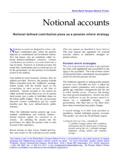 World Bank Pension Reform Primer Notional accounts