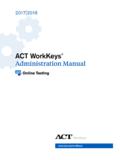 WorkKeys Online Administration Manual 2021-2022 - ACT