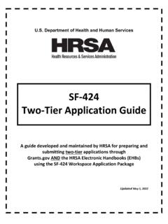HRSA SF-424 Two-Tier Application Guide