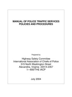 MANUAL OF POLICE TRAFFIC SERVICES POLICIES AND …
