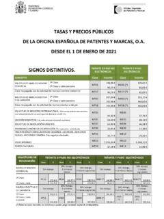 TASAS Y PRECIOS P&#218;BLICOS DE LA OFICINA ESPA&#209;OLA DE ...