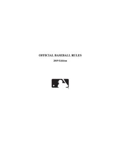 2019 Official Baseball Rules 2019 Official ... - MLB.com