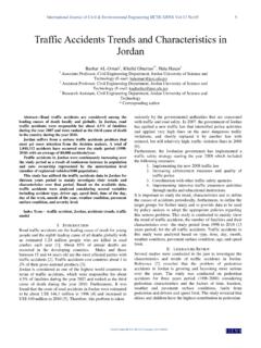 Traffic Accidents Trends and Characteristics in Jordan - IJENS