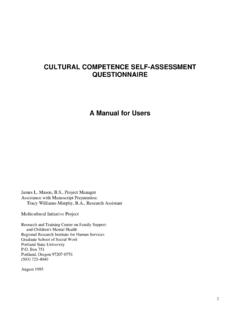 Cultural Competence Self-Assessment Questionnaire