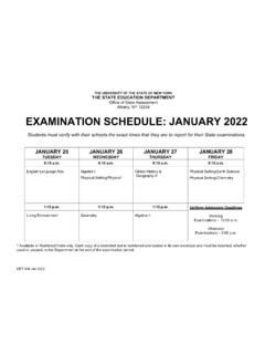 Regents Examination Schedule January 2022