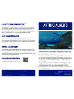 LARGEST EXPANSION IN HISTORY ARTIFICIAL REEFS SAFE …
