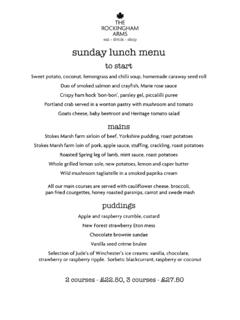 sunday lunch menu - rockinghamarms.co.uk