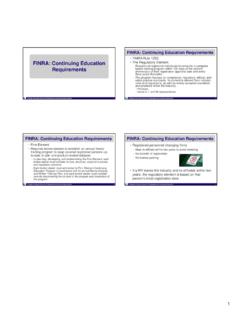 FINRA: Continuing Education Requirements