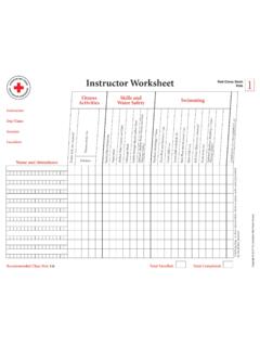 Instructor Worksheet Kids Red Cross Swim 1