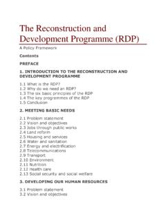 The Reconstruction and Development Programme (RDP)