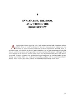 8 EVALUATING THE BOOK AS A WHOLE: THE BOOK REVIEW