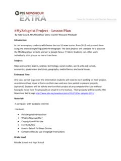 #MyZeitgeist Project Lesson Plan - PBS