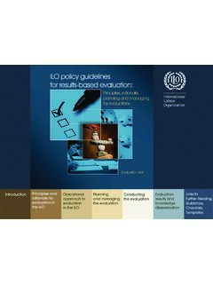 ILO policy guidelines for results-based evaluation