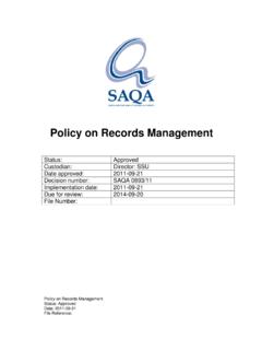 Policy on Records Management