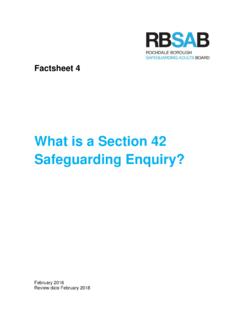 What is a Section 42 Safeguarding Enquiry? - RBSAB