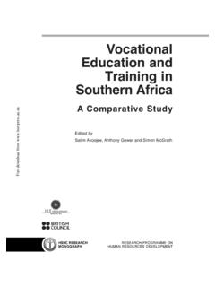 Vocational Education and Training in Southern Africa