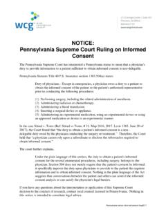 NOTICE: Pennsylvania Supreme Court Ruling on …
