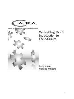 Methodology Brief: Introduction to Focus Groups