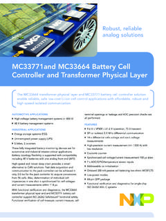 MC33771and MC33664 Battery Cell Controller and …