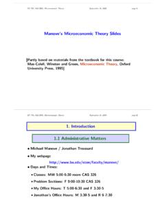 Manove’s Microeconomic Theory Slides - Boston …