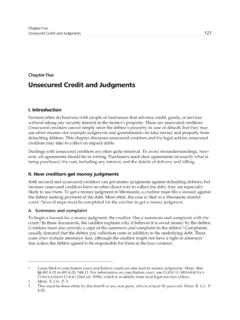 Chapter Five Unsecured Credit and Judgments