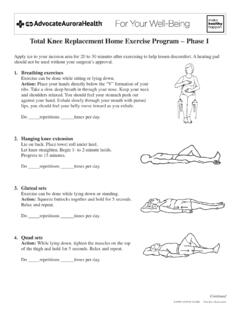 Total Knee Replacement Home Exercise Program Phase I