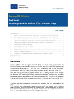 European IPR Helpdesk - Fact Sheet IP Management in ...