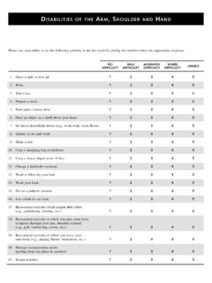 DISABILITIES OF THE ARM, SHOULDER AND HAND