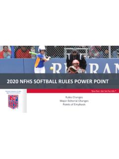 2020 NFHS SOFTBALL RULES POWER POINT - NMAA