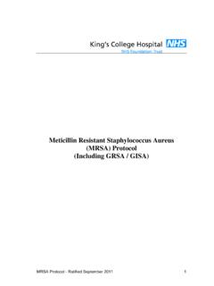 Meticillin Resistant Staphylococcus Aureus MRSA Protocol 1