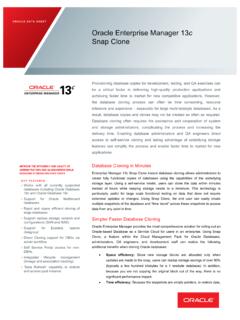 Oracle Enterprise Manager 13 Snap Clone