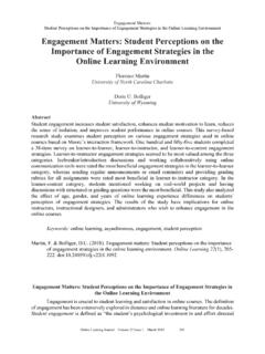 Engagement Matters: Student Perceptions on the Importance ...